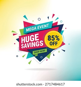 Mega Evento Enorme Economia 85% Fora Design Moderno Banner Venda