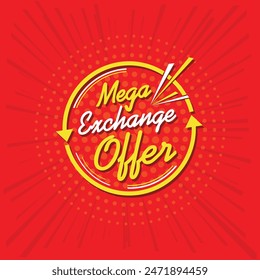 Mega Exchange offer Logo Unit Vector Design. Retail, Sale, Electronics, E commerce, Shopping, Online Shopping Logos