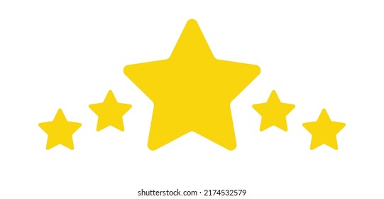 Mega five star rating review icon design vector. Best feedback satisfaction quality symbol illustration.