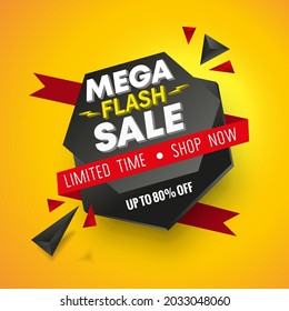Mega flash sale ilustración vectorial de tiempo limitado