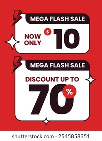Mega Flash Venda Vermelho com Thunder Ribbon e Estrela no fundo vermelho
