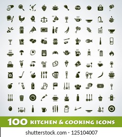 Juego de iconos de comida y cocina