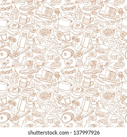 Mega food mix seamless background