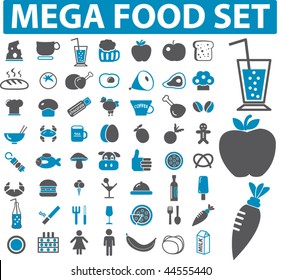 mega food set - 50 signs. vector