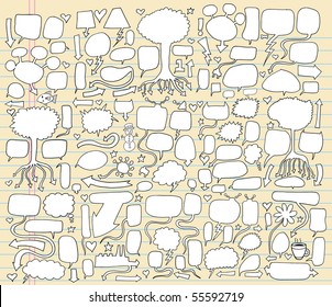 MEGA Giant Notebook Doodle Speech Bubble Vector Illustration Set