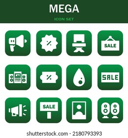 mega icon set. Vector  illustrations related with Speaker, Discount and Director