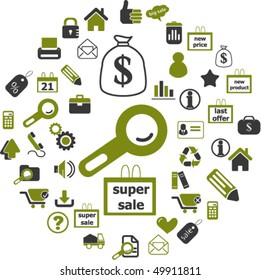 megaanuncios de compras por internet. vector