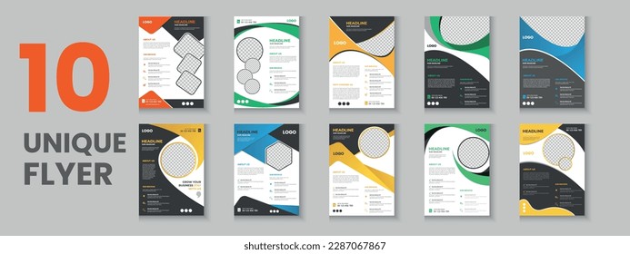 Mega items digital marketing flyer, corporate business flyer set, mega bundle poster collection design, a4 size abstract business flyer mega set and corporate brochure set layout