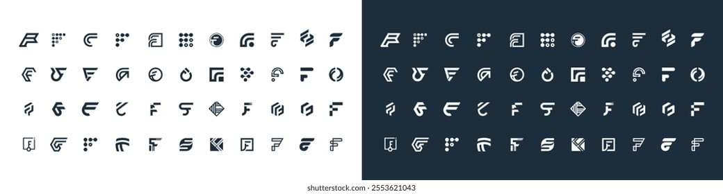 Mega letter F logo design vector idea for business or personal