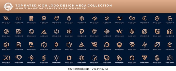 Colección de logotipos mega, concepto de diseño abstracto para la marca de la identidad de la empresa