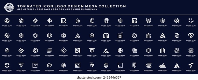 Colección de logotipos mega, concepto de diseño abstracto para la marca de la identidad de la empresa