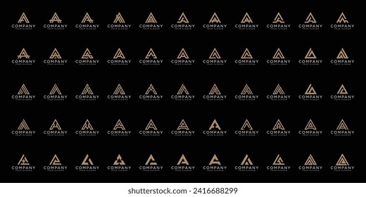 Mega-Logo-Sammlung, Abstrakter Brief Ein Logo-Design. Icons für Geschäfte von Luxus, Eleganz, einfach.