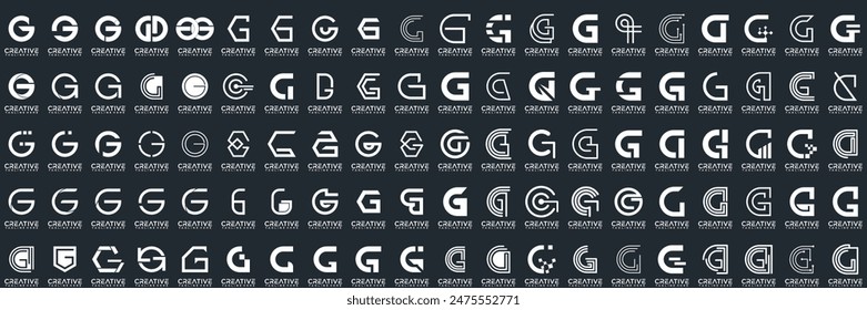 Mega logo collection, Abstract letter G logo design. icons for business