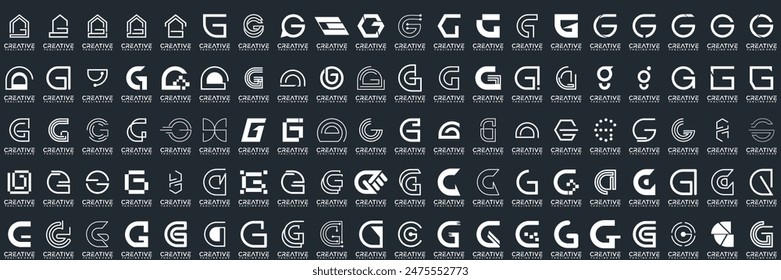 Mega logo collection, Abstract letter G logo design. icons for business