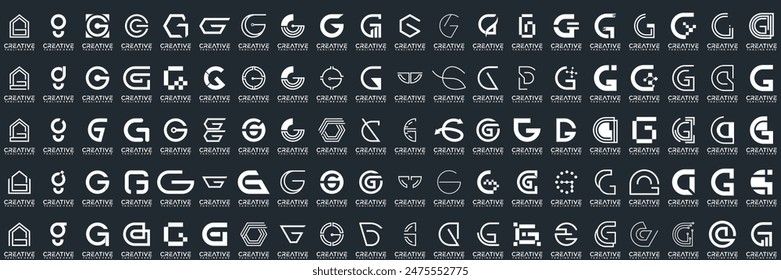 Mega logo collection, Abstract letter G logo design. icons for business