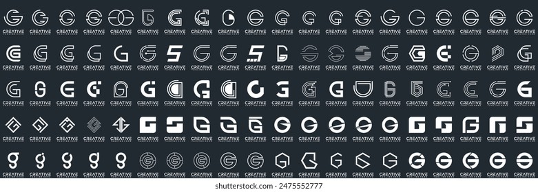 Mega logo collection, Abstract letter G logo design. icons for business