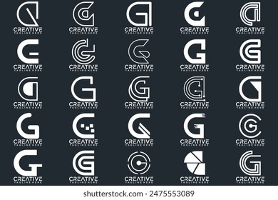 Mega logo collection, Abstract letter G logo design. icons for business