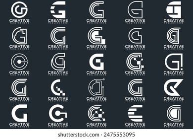 Mega-Logo-Kollektion, Abstrakter Buchstabe G-Logo-Design. Icons für Unternehmen