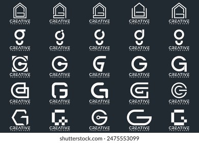 Colección del logotipo de Mega, diseño Abstractas del logotipo de la letra G. iconos para los negocios