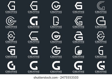 Mega logo collection, Abstract letter G logo design. icons for business