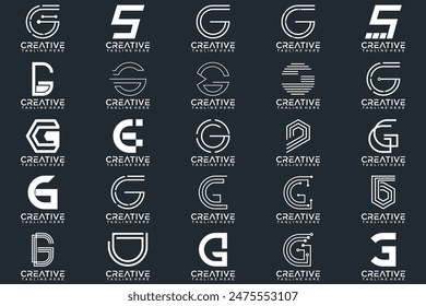 Colección del logotipo de Mega, diseño Abstractas del logotipo de la letra G. iconos para los negocios