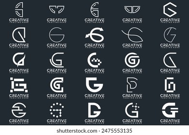 Colección del logotipo de Mega, diseño Abstractas del logotipo de la letra G. iconos para los negocios