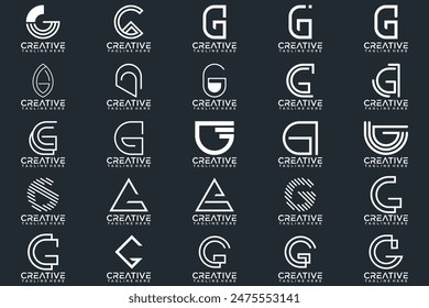 Mega logo collection, Abstract letter G logo design. icons for business