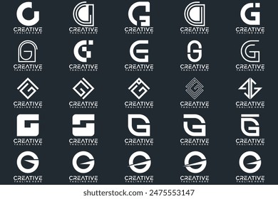 Mega logo collection, Abstract letter G logo design. icons for business