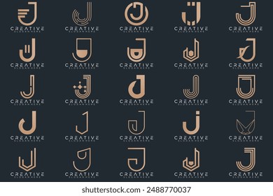 Colección del logotipo de Mega, diseño Abstractas del logotipo de la letra J. iconos para los negocios	