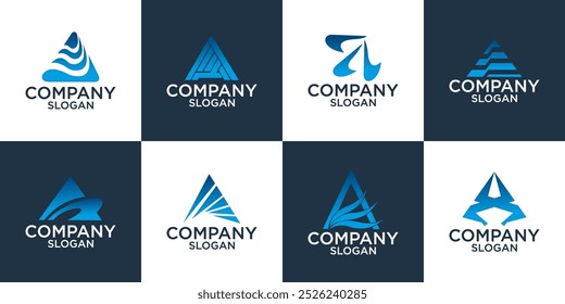 Mega coleção de logotipo, carta abstrata Um design de logotipo. ícones para negócios de luxo, elegante, simples