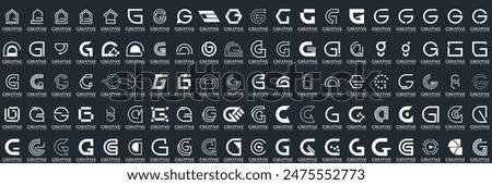 Mega logo collection, Abstract letter G logo design. icons for business