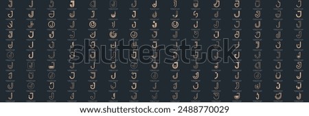 Mega logo collection, Abstract letter J logo design. icons for business	