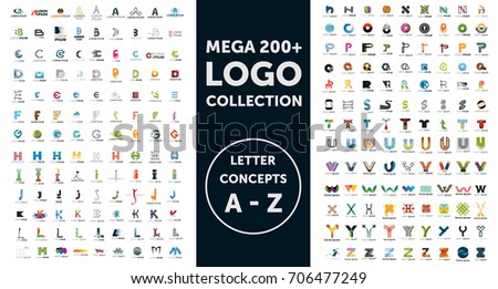 Mega logo collection. Letter concepts. Isolated vector icons. Set of symbol and sign for company logo designing