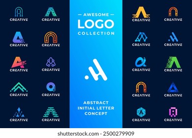 Mega logo collections of letter A tech logo design