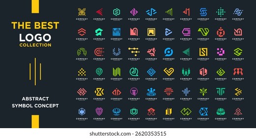 Mega Logos Sammlung, Abstrakte Buchstaben Design-Konzept für Branding.