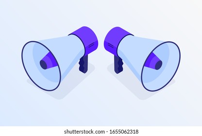 mega loudspeaker object isolated with isometric style