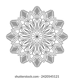 Mega mandala design for coloring book interior