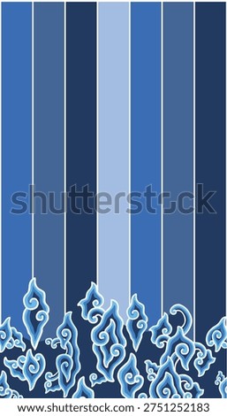 mega mendung batik modification with blue line in portrait