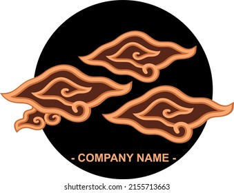 Mega Mendung Batik vector on black background, perfect for company logos.