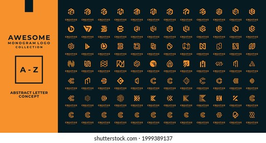 Colección del logotipo de la letra mega monograma.