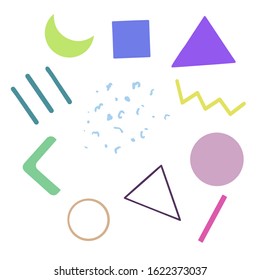 mega multi color set of geometric cut out elements