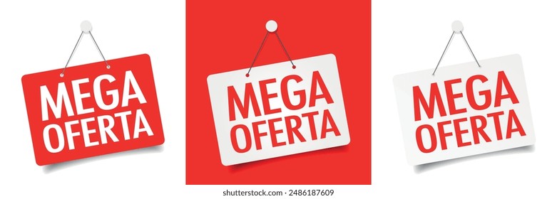 Mega oferta on door sign