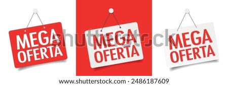 Mega oferta on door sign