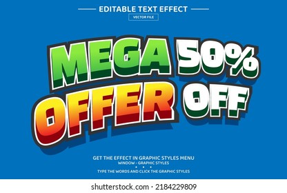 Mega offer 3D editable text effect template