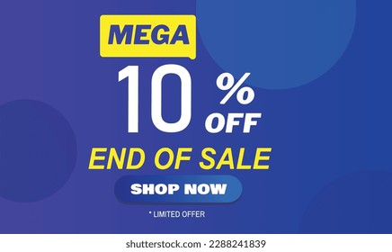 10% APAGADO. Anuncio de Comercialización de Oferta Especial. Promoción de descuento.10% Oferta especial de descuento Modelo de diseño de banner azul conceptual.
