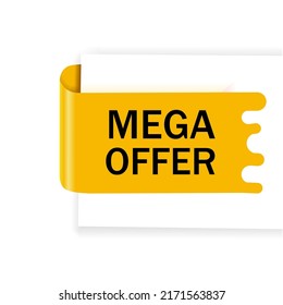 Mega offer banner design. Special offer price sign. discount banner promotion vector illustration.