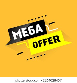 Mega offer banner. Web elements. Flat style vector illustration