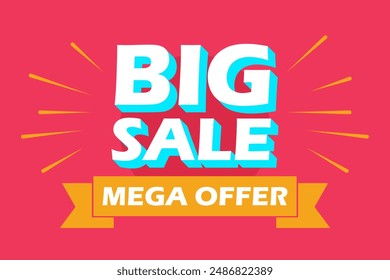 Mega Offer: Dive into Super Sale Savings Today! Limited Time Only, Don't Miss Out! Best banner design for social media and corporate companies. EPS File.