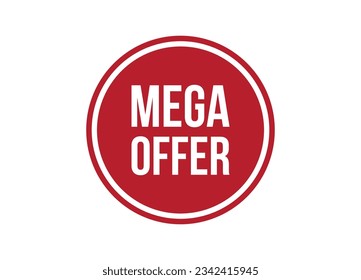 mega offer red vector banner illustration isolated on white background