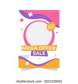 Mega Offer Sale Poster Banner Vector Template